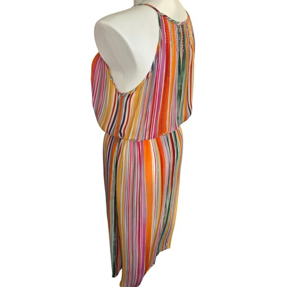 VTG Inspired Velvet Graham & Spencer Maxi Dress XL Rainbow Stripe Summer - Picture 3 of 9